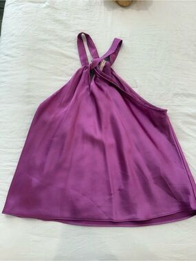Ellison Magenta Knot-Halter Blouse
